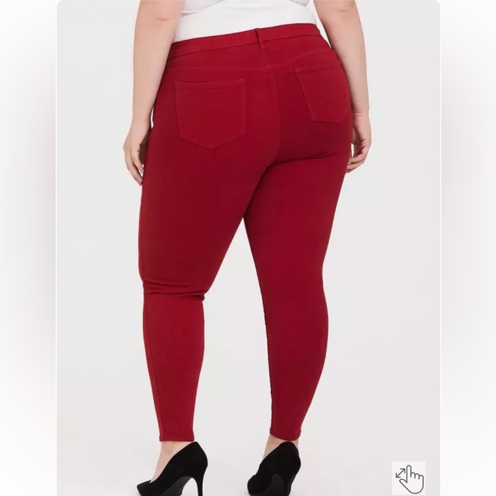 Torrid Sky High Skinny Jean - Premium Stretch Red- ❤️Size 14R❤️ - Picture 3 of 13